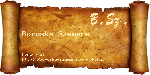 Boroska Szemere névjegykártya